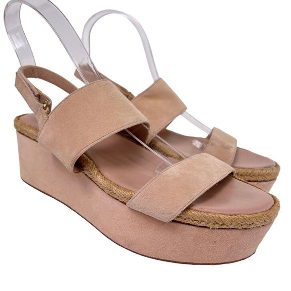 Alice + Olivia Shoes - Alice and Olivia Anastasia Blush Pink Suede Platform Espadrille Sandals Size 40